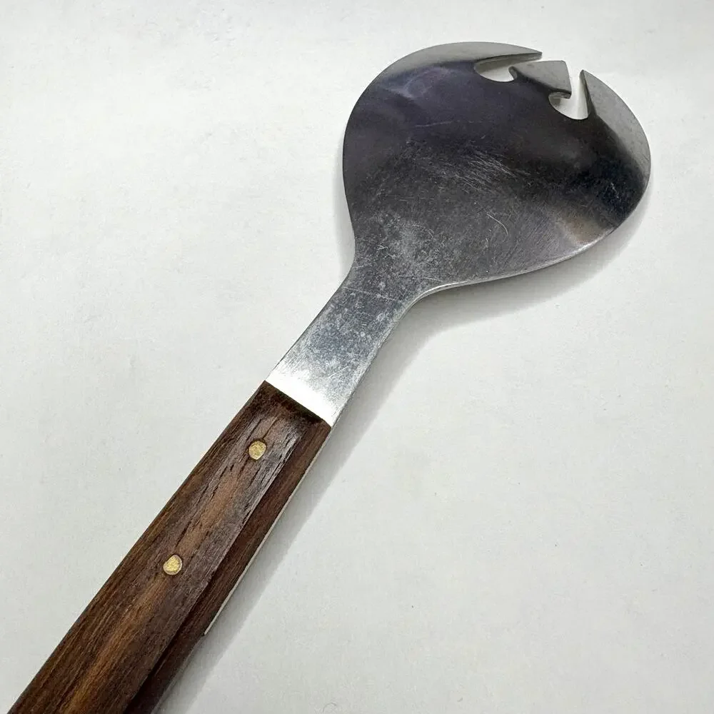 Vtg MCM Salad Serving Fork Only Rosewood Handle Japan Stainless Replacement 13